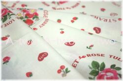 【A-two限定販売】　Fruit flower sticker　生成り×レッド　AT826801-4　（約110cm幅×50cm）