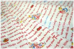 Run Run Girls mini　生成り×レッド　AT826810-A　（約110cm幅×50cm）