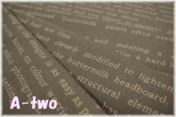 薄手綿麻　文字　グレー　CF603-A　（約110cm幅×50cm）