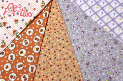 双日ファッション　Happy Message 30's　ミニカット5枚セット　パープル＆オレンジ　HM-mini-PO　（1枚の大きさ約33cm×36cm）