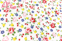 Happy Message 30's　バラ　生成り×レッド　HM10552-A（約110cm×50cm）