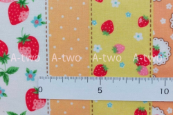 双日ファッション　Happy Message 30's 2  ストロベリーストライプ　イエロー　HM10648-C（約110cm幅×50cm）