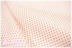 Happy Sweet Collection　ミニドット　生成り×オレンジ　HS1283-2　（約110cm幅×50cm）