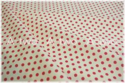 Happy Sweet Collection　ドット　生成り×レッド　HS1284-5　（約110cm幅×50cm）