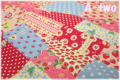 ストロベリーパッチ　レッド×ブルー　（約110cm幅×50cm）