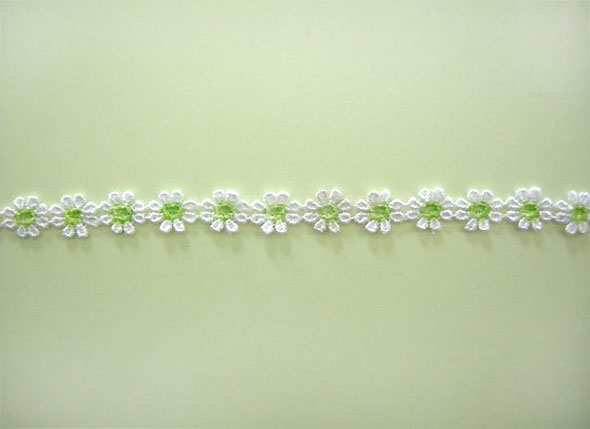 フラワーレース　（1m）　白×きみどり