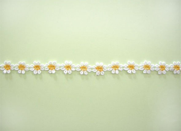 フラワーレース　（1m）　白×オレンジ