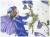 FLOWER FAIRIES　PERI　DM3927　生成り×パープル　（約110cm幅×50cm）