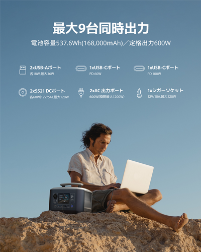 CellPowa600 最大9台同時出力