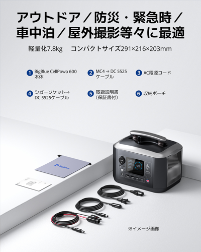 CellPowa600 アウトドアや防災用品として
