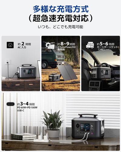 CellPowa600 多様な充電方式