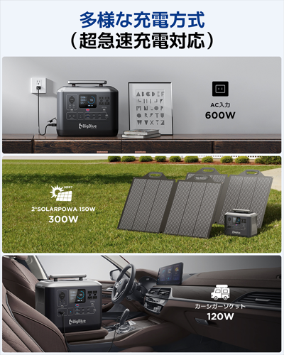 CellPowa1000 多様な充電方式