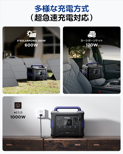 CellPowa1500 多様な充電方式