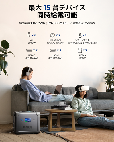 CellPowa2500 最大15ディバイス同時接続可能
