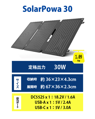 SolarPowa30 ソーラーチャージャー