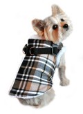 Doggie Design（ドギーデザイン）Brown Plaid Step In Wrap Coat ブラウン プレイド ラップ コート