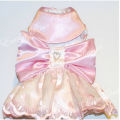 高級ドレス　犬服【Emma Rose design】Heart Strings Pink Embroidered Organza Couture Dog Dress