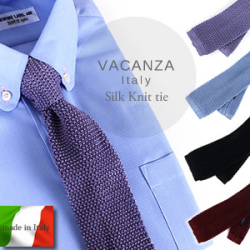 kooraBALENCIAGA シルク ニット ネクタイ VACANZA】無地 ニットタイ (ニットネクタイ)[イタリア製/シルク