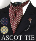 アスコットタイ - 花小紋柄 - シルク100%