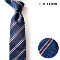 ネクタイ ネイビー x ワイン レジメンタルストライプ