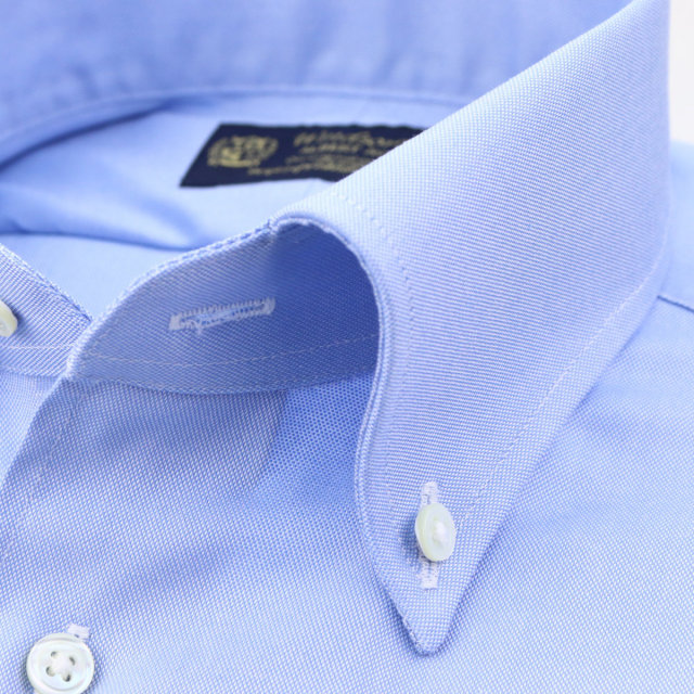 ウィンザーノット ボタンダウンカラー ブルー ロイヤルオックス イージーケア 綿100% 日本製 スリム ドレスシャツ