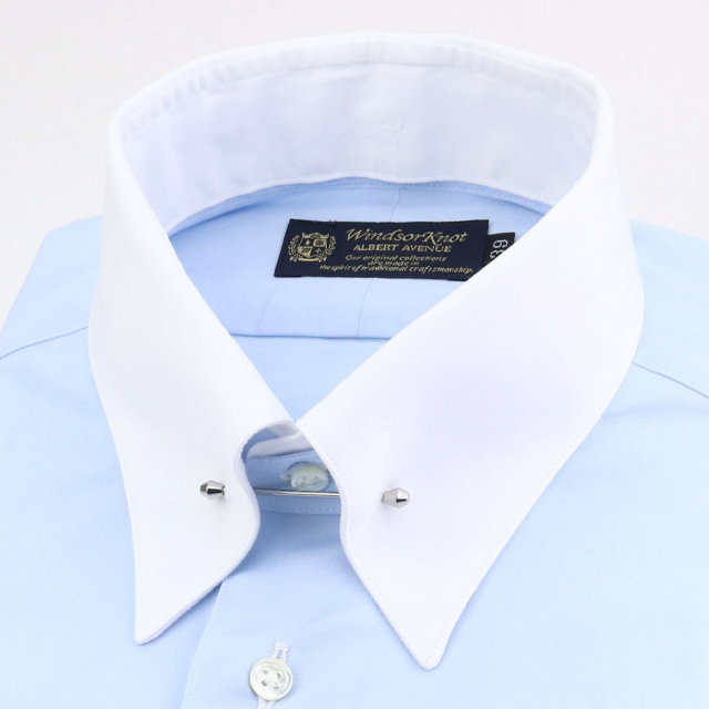 ウィンザーノット デタッチドカラーシャツ用替え襟 ピンホールカラー 白ブロード 100番手双糸 綿100% 日本製 ドレスシャツ