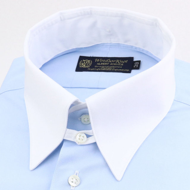 ウィンザーノット デタッチドカラーシャツ用替え襟 タブカラー 白ブロード 100番手双糸 綿100% 日本製 ドレスシャツ 