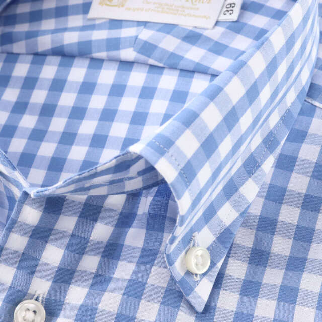 ドレスシャツ ワイシャツ 半袖 ボタンダウン シャツ ギンガムチェック