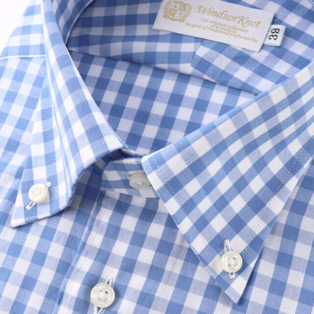 ドレスシャツ ワイシャツ 半袖 ボタンダウン シャツ ギンガムチェック