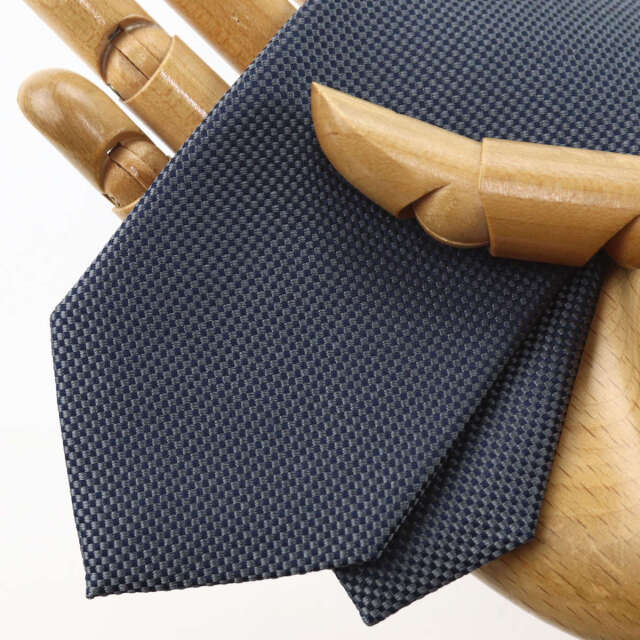 ネクタイ バスケット織りソリッドのナロータイ グレー系 シルク100