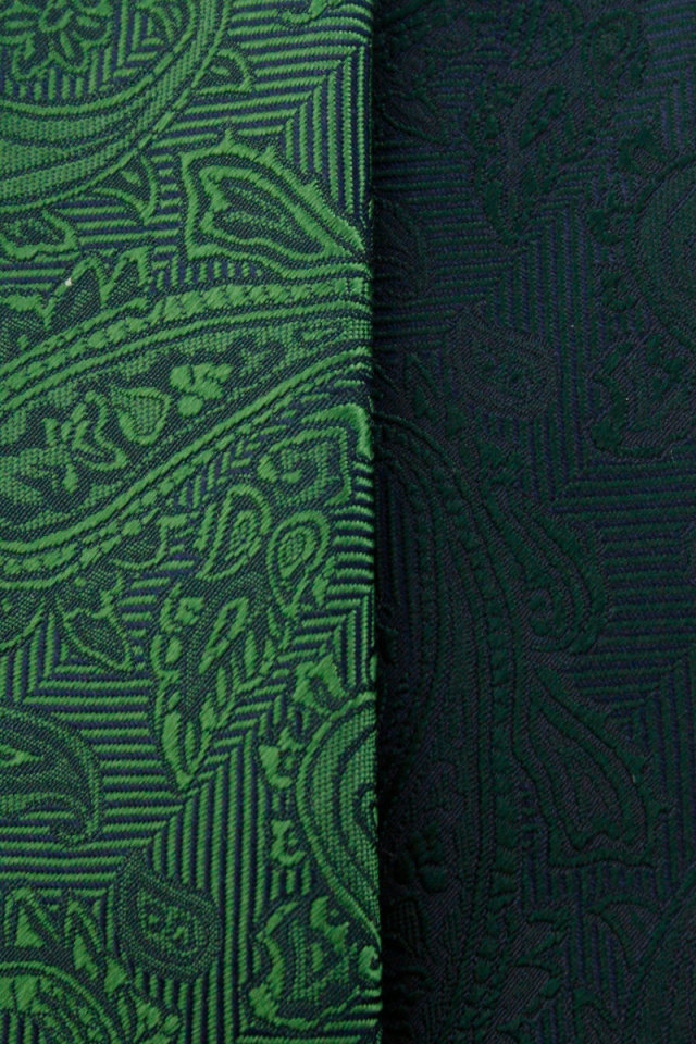 ウィンザーノット フェアファクス FAIRFAX ペイズリー無地 濃淡クレリックタイ グラスグリーン シルク100% 日本製