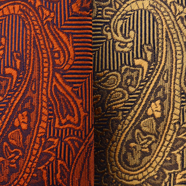 ウィンザーノット フェアファクス FAIRFAX ペイズリー無地 濃淡クレリック オレンジ シルク100% 日本製 ネクタイ 