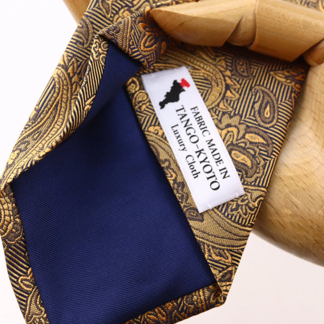 ウィンザーノット フェアファクス FAIRFAX ペイズリー無地 濃淡クレリックタイ ライトオレンジ シルク100% 日本製