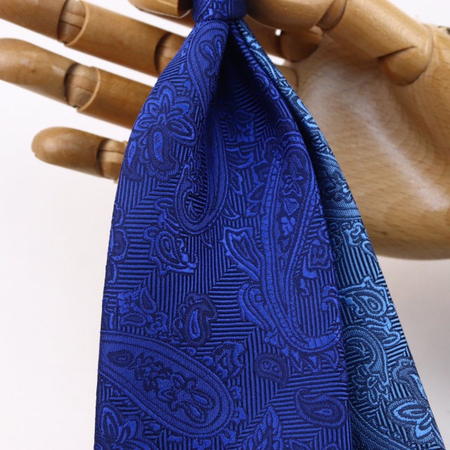 ウィンザーノット フェアファクス FAIRFAX ペイズリー無地 濃淡クレリックタイ ロイヤルブルー シルク100% 日本製