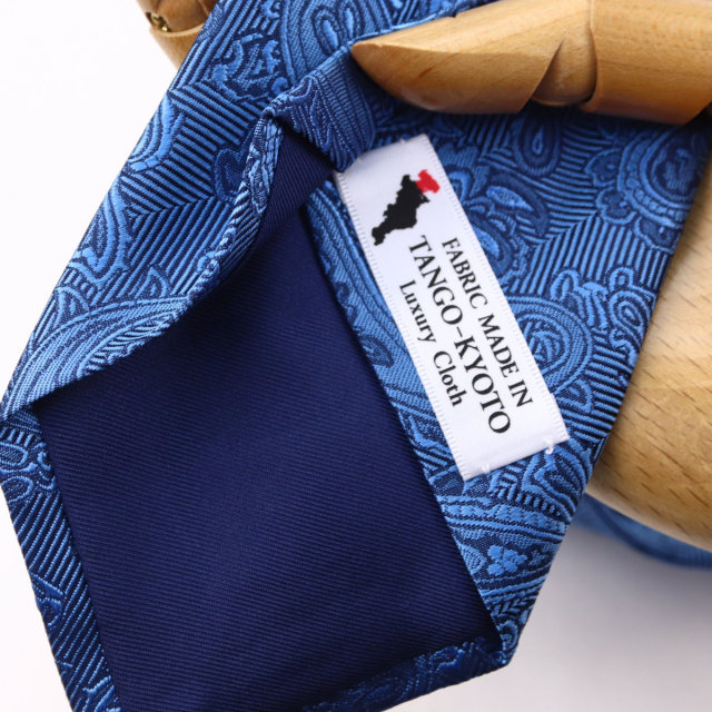 ウィンザーノット フェアファクス FAIRFAX ペイズリー無地 濃淡クレリックタイ スカイブルー シルク100% 日本製
