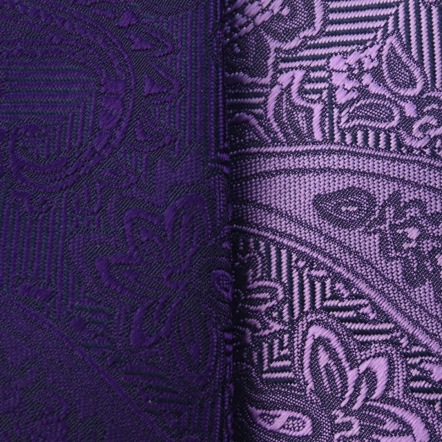 ウィンザーノット フェアファクス FAIRFAX ペイズリー無地 濃淡クレリックタイ パープル シルク100% 日本製 ネクタイ