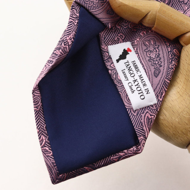 ウィンザーノット フェアファクス FAIRFAX ペイズリー無地 濃淡クレリックタイ ライトピンク シルク100% 日本製