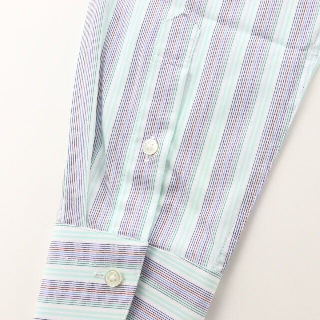 ドレスシャツ ラウンド ピンホールカラー クレリック 長袖 グリーン