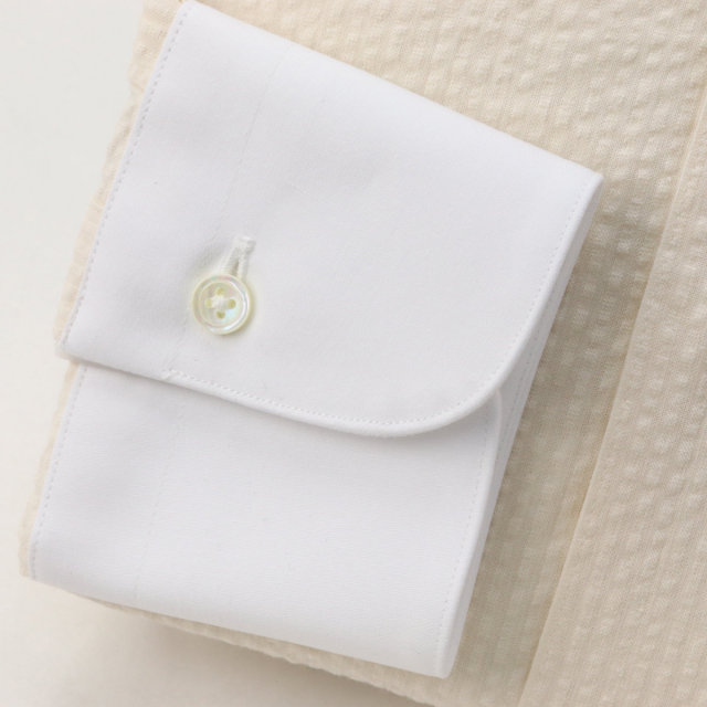 ウィンザーノット シアサッカー クレリック ドレスシャツ ラウンドカラー ベージュ 無地 スリム ワイシャツ 日本製 綿100%