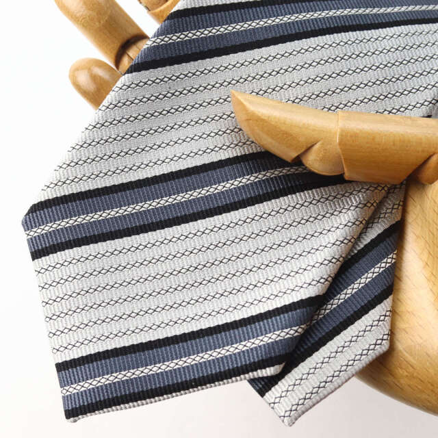 ネクタイ Morning1 シルバー モーニング フォーマルタイ ストライプ