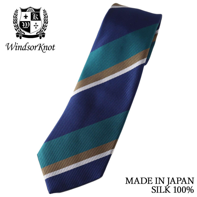 ストライプ レップ織 ネクタイ ネイビー シルク100% 日本製