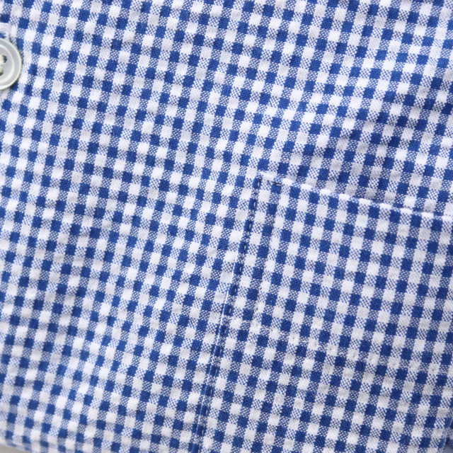 ドレスシャツ シアサッカー クレリックシャツ ラウンドタブカラー