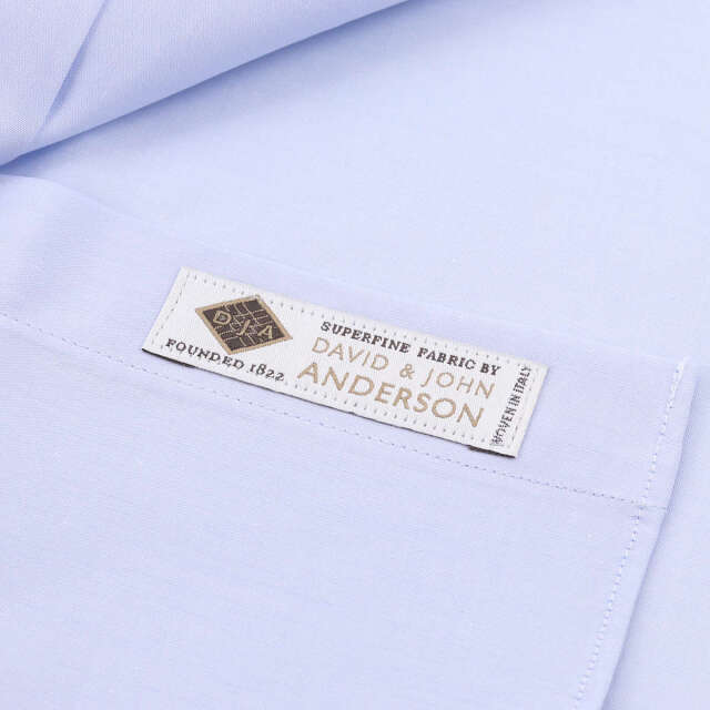 ドレスシャツ ワイシャツ サックスブルー無地 ブロード シーアイランド