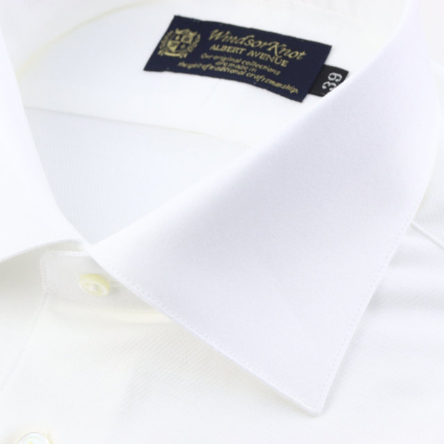ウィンザーノット ニット×布帛 ハイブリッド ニットシャツ クレリック 白無地 日本製 ストレッチ 機能素材 ドレスシャツ 