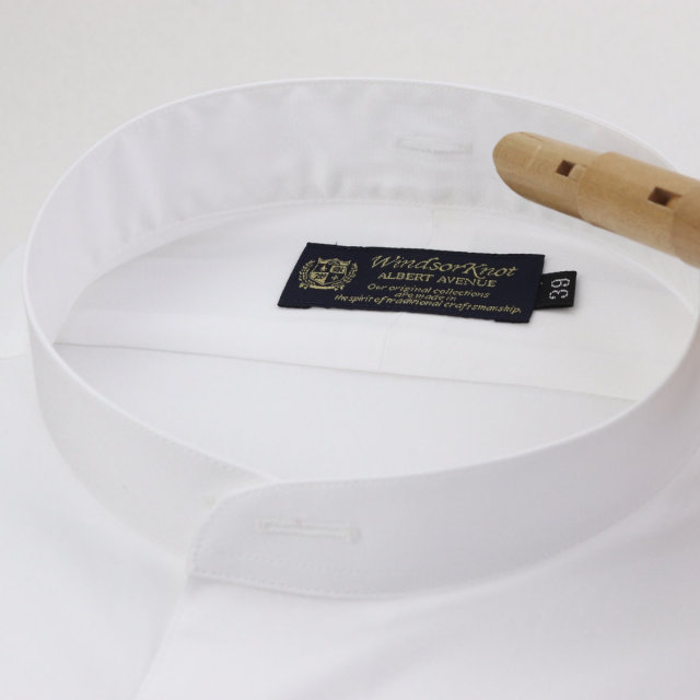 ウィンザーノット デタッチドカラードレスシャツ 付け替え襟とボディのセット 白ブロード 100双 綿100% 日本製 スリム