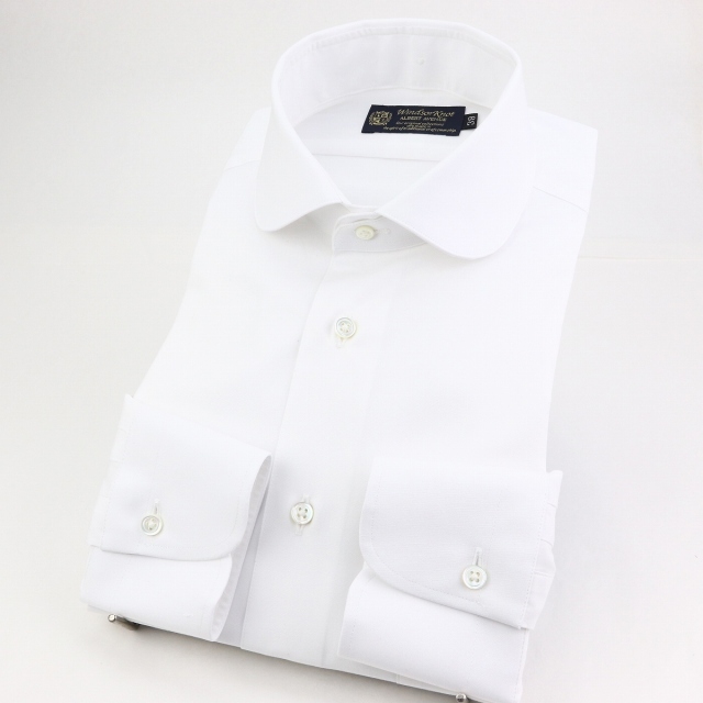 ウィンザーノット デタッチドカラードレスシャツ 付け替え襟とボディのセット 白ブロード 100双 綿100% 日本製 スリム