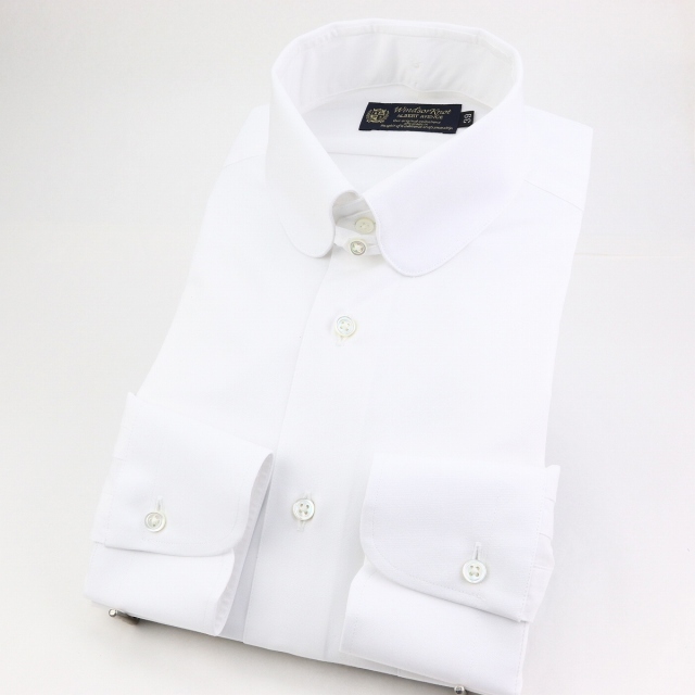 ウィンザーノット デタッチドカラードレスシャツ 付け替え襟とボディのセット 白ブロード 100双 綿100% 日本製 スリム
