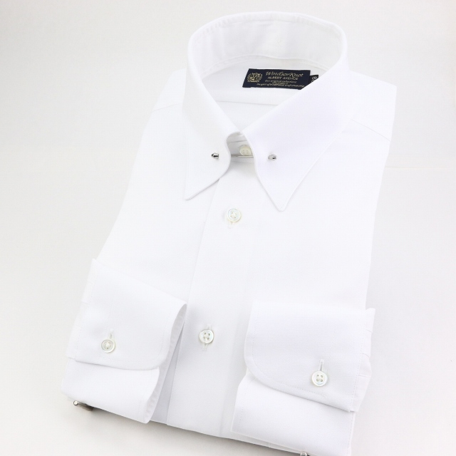 ウィンザーノット デタッチドカラードレスシャツ 付け替え襟とボディのセット 白ブロード 100双 綿100% 日本製 スリム