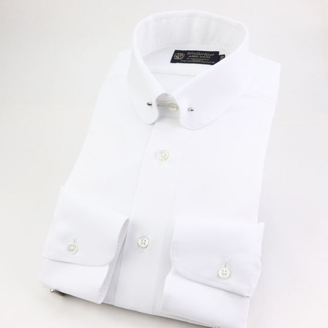 ウィンザーノット デタッチドカラードレスシャツ 付け替え襟とボディのセット 白ブロード 100双 綿100% 日本製 スリム
