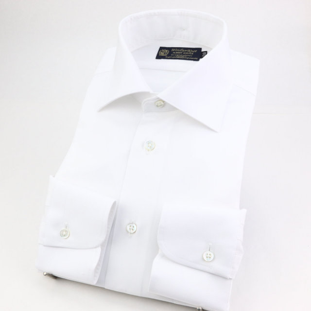 ウィンザーノット デタッチドカラードレスシャツ 付け替え襟とボディのセット 白ブロード 100双 綿100% 日本製 スリム